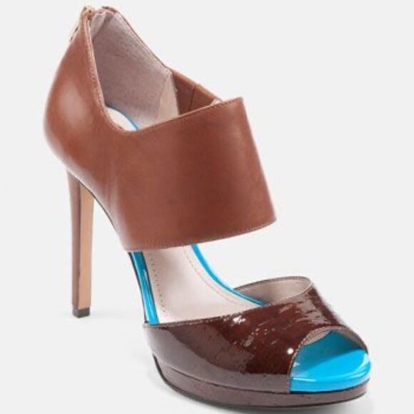 Vince Camuto Canaday Two Tone Brown Platform Heels Sz 6 - Picture 1 of 7